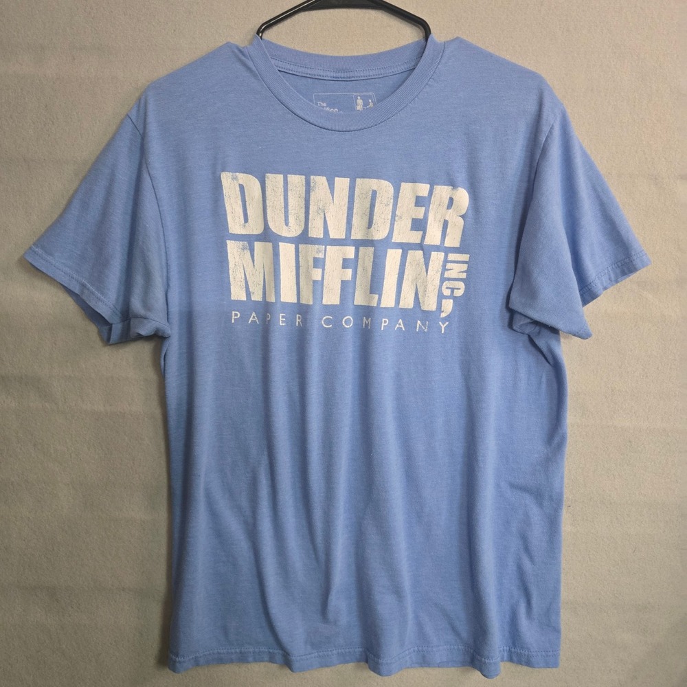 The Office Dunder Mifflin Paper Company Graphic T Shirt Blue Adult Large